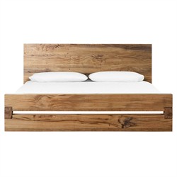 Lilliana Rustic Lodge Natural Reclaimed Oak Bed - Queen Queen
