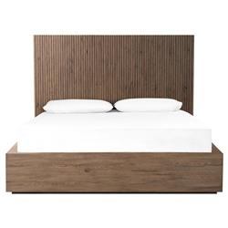 Lana Rustic Lodge Grey Oak Wood Bed - Queen