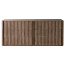 Lana Rustic Lodge Grey Oak Wood Double Dresser