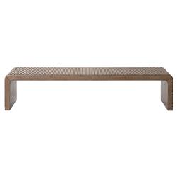 Lana Rustic Lodge Grey Oak Wood Rectangular Coffee Table