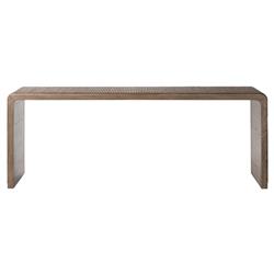 Lana Rustic Lodge Grey Oak Wood Rectangular Console Table