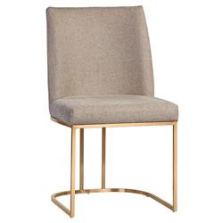 Aliyah Oyster Shell Antique Brass Steel Dining Side Chair - Set of 2