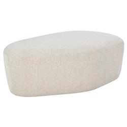 Fannie Modern Classic Dove Cream Upholstered Curved Ottoman