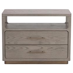 Minnie Modern Classic Grey Oak Wide Nightstand