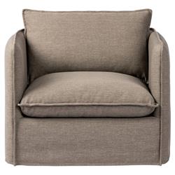 Andrew Modern Brown Upholstered Outdoor Swivel Arm Chair