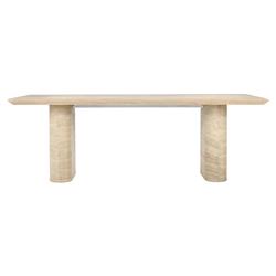 Selina Modern Classic Beige Concrete Rectangular Outdoor Dining Table - 87&quot;W