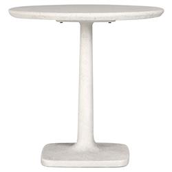 Isabella Industrial Loft White Concrete Round Outdoor Bistro Table - 31"W