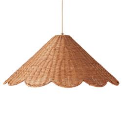 Marley Coastal Beach Natural Rattan Scallop Pendant