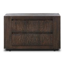 Oliver Rustic Lodge Dark Brown Oak Wood 2 Drawer Nightstand