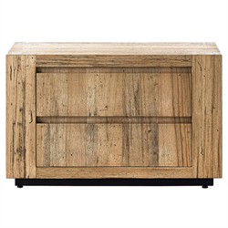 Oliver Rustic Lodge Brown Oak Wood 2 Drawer Nightstand
