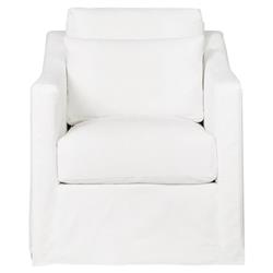 Cisco Home Rebecca Coastal Denim White Slipcovered Swivel Club Arm Chair