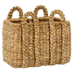 Reah Coastal Beach Natural Handwoven Rattan Rectangular Basket - Small
