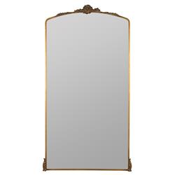 Ambrose French Country Antique Gold Metal Ornate Floor Mirror