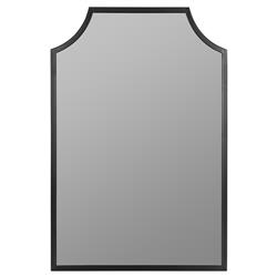 Serene Hollywood Regency Black Metal Wall Mirror