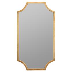 Leonora Hollywood Regency Gold Leaf Metal Wall Mirror