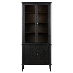 Tacorey Rustic Lodge Black Oak Wood Display Cabinet