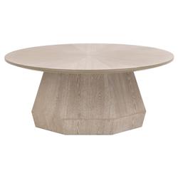 Courtney Modern Classic Natural Grey Wood Round Coffee Table