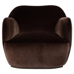Justine Modern Classic Cocoa Brown Swivel Barrel Chair