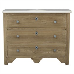 Priya French Country Marble Reclaimed Pine Vanity Sink - 48&quot;