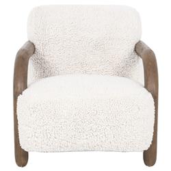 Waverly Modern Classic Off White Faux Shearling Arm Chair