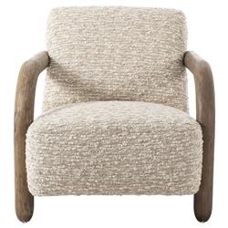 Waverly Modern Classic Beige Faux Shearling Arm Chair