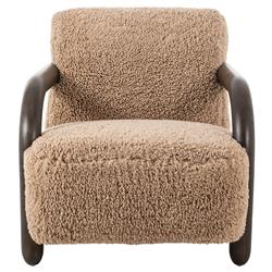Waverly Modern Classic Brown Faux Shearling Arm Chair
