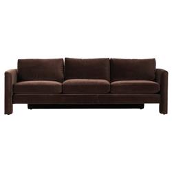 Emiliano Modern Classic Cocoa Velvet  Sofa - 96.50"W