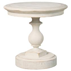Century Grand French Country White Wash Oak Round Pedestal Side Table