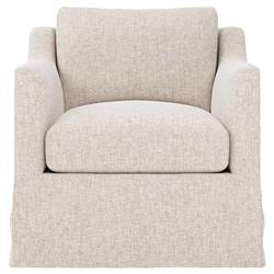 Madeline Straw Performance Slipcovered Swivel Chair