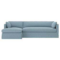 Madeline Eggshell Blue Performance Slipcovered Chaise Sectional - Left Chaise - 113"