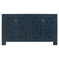 Worlds Away Claire Modern Matte Navy Lacquer Cane Buffet Standard