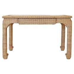 Worlds Away Verra Coastal Beach Natural Woven Rattan Desk
