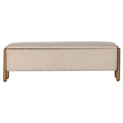 Tola Mid Century Beige Performance Boucle Storage Bench