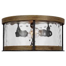Visual Comfort Studio Angelo Rustic Distressed Weathered Oak Flush Mount