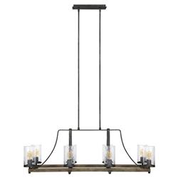 Visual Comfort Studio Angelo Rustic Distressed Weathered Oak Linear Chandelier