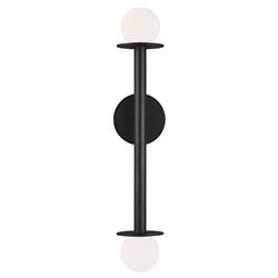 Visual Comfort Studio Nodes Mid Century Midnight Black Double Sconce