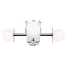 Visual Comfort Studio Nodes Mid Century Polished Nickel Semi Flush Mount