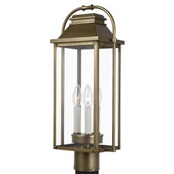 Visual Comfort Studio Wellsworth French Painted Distressed Brass Post Lantern