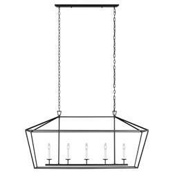 Visual Comfort Studio Dianna Mid Century Midnight Black 5 Light Linear Chandelier