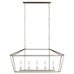 Visual Comfort Studio Dianna Mid Century Satin Brass 5 Light Linear Chandelier