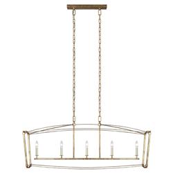 Visual Comfort Studio Thayer Mid Century Antique Gild Linear Chandelier