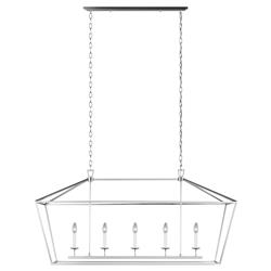 Visual Comfort Studio Dianna Mid Century Brushed Nickel 5 Light Linear Chandelier