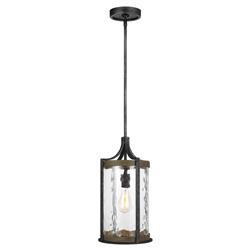 Visual Comfort Studio Angelo Distressed Weathered Oak Slate Grey Metal Pendant