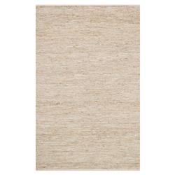 Edge Coastal Ivory Jute Leather Woven Rug - 3&#39;6&quot;x5&#39;6&quot;