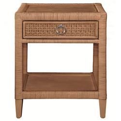 Kalea Coastal Beach Brown Woven Rattan Nightstand