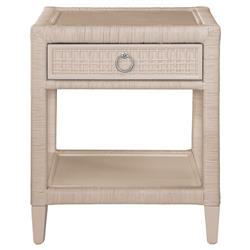 Kalea Coastal Beach Beige Woven Rattan Nightstand