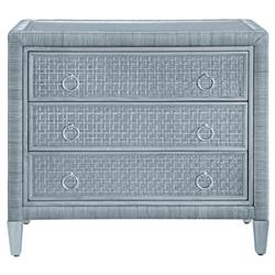 Kalea Coastal Beach Blue Woven Rattan Chest