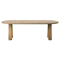 Ayla Worn Oak Oval Dining Table - 98&quot;W