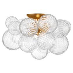 Visual Comfort Talia Gild Metal Swirled Glass Flush Mount - Large
