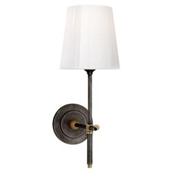 Visual Comfort Bryant Modern Bronze Antique Brass White Glass Wallchiere Sconce